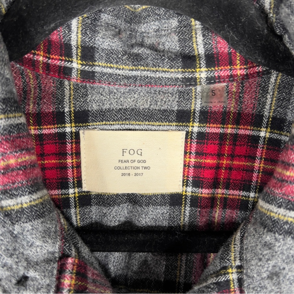 Fear Of God FOG Collection Two Sleeveless Flannel Button Up Shirt Men's Small - Picture 4 of 10